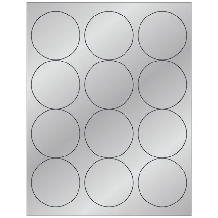 Bsc Preferred 2-1/2'' Silver Foil Circle Laser Labels, 1200PK BUY00019318